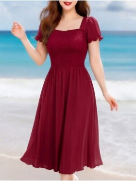 Floral Print Short Sleeved Summer Dress